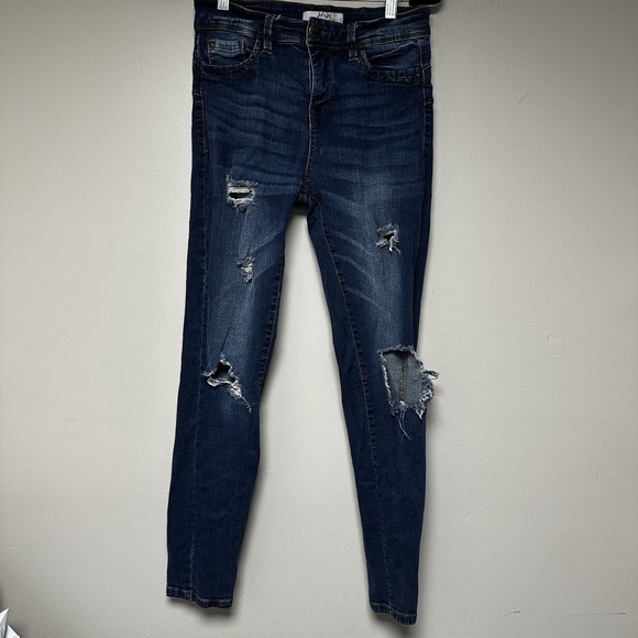 H & H Harmony And Havoc Skinny Distressed Blue Jeans Womens‎ Size 10 - Picture 1 of 10